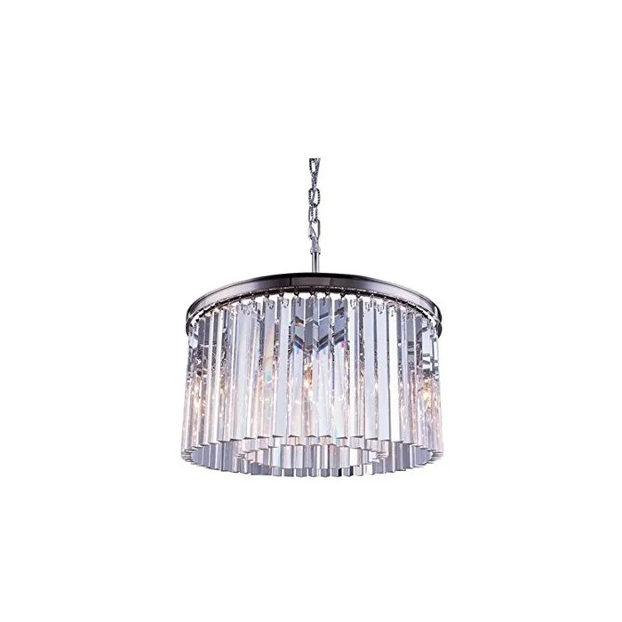 Sydney Polished Nickel Chandelier Clear Crystal 8 Light