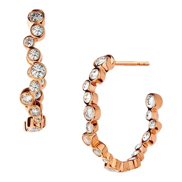 Syna Rose Gold Earrings with Diamonds, a Pair