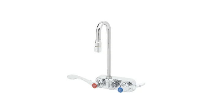 T and S Brass 0.5 GPM 4″W Wall Mounted Utility Faucet with 2-11/16″ Swivel Gooseneck Spout and Ceramic Cartridge