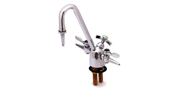 T and S Brass 5.03 GPM Combination Gas and Water Fixture with Serrated Tip Outlet – Includes Cross Handle