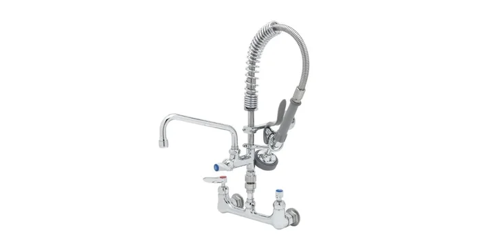 T and S Brass Mini-PRU: 8″ Wall Mount with B-0107, Vacuum Breaker, 8″ ADF Nozzle & Ceramas