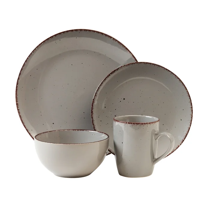 Taupe Stoneware Dinnerware Set 16PC – DOTCOM Specialty Line