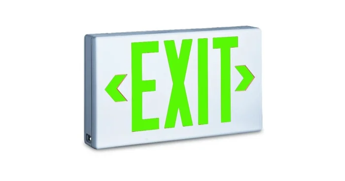 TCP 12″ Wide LED Commercial Exit Sign with Dual Voltage and Green Lettering