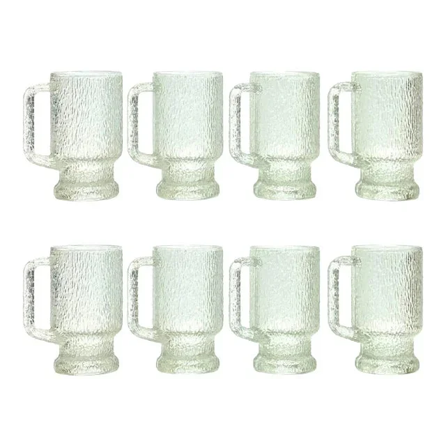 Textured Glass Beer Mugs by Anchor Hocking – Set of 8