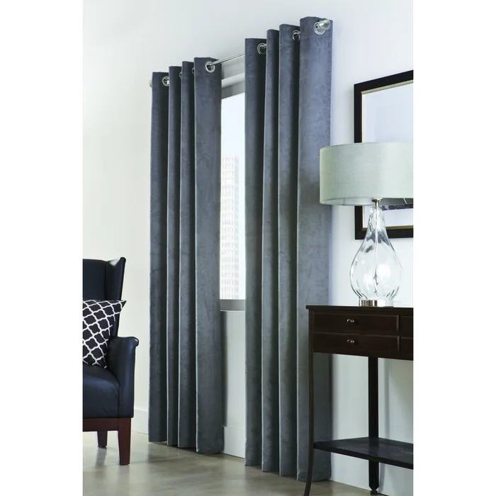 Thermalogic Navar Grommet Curtain Panel Window Dressing 54 x 84 in Dark Grey