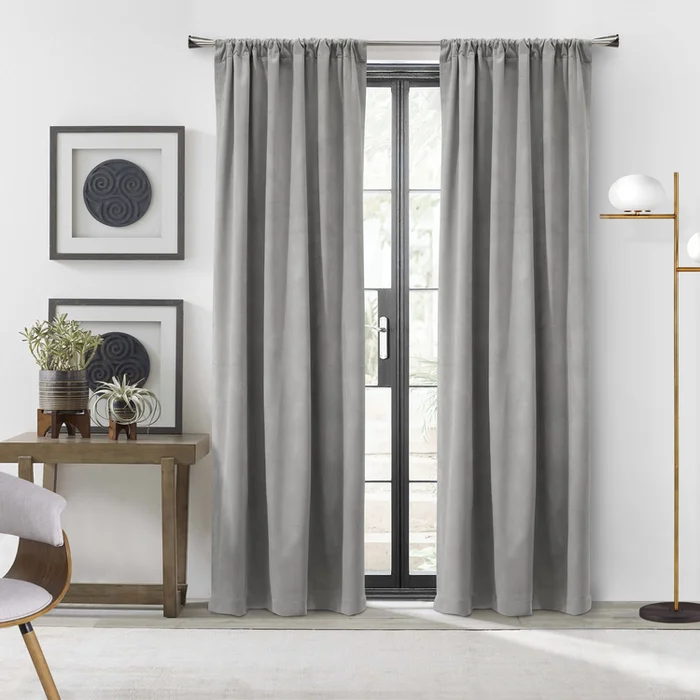 Thermalogic Seren Room Darkening Dual Header Curtain Panel 50 x 108 in Silver