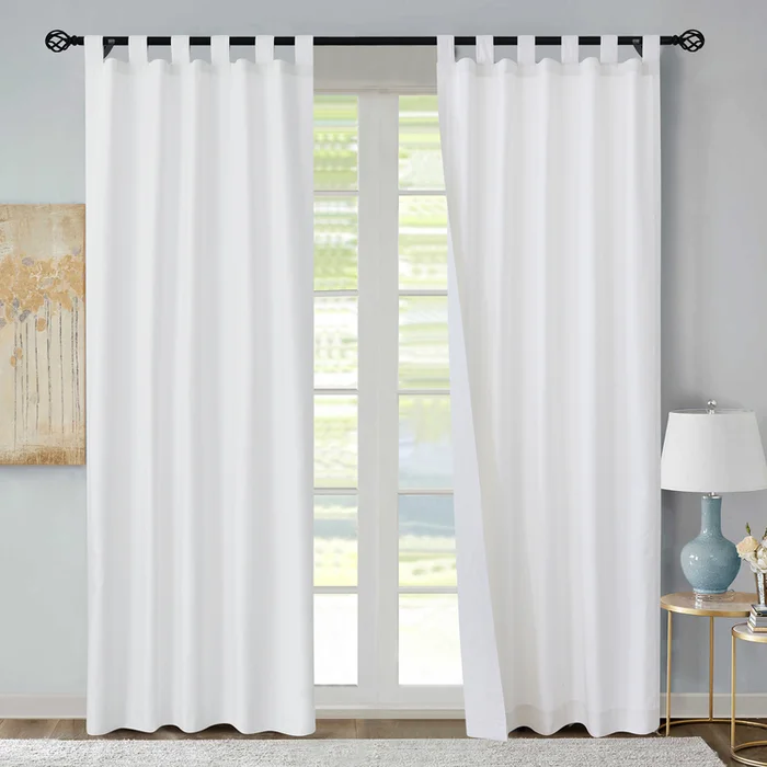 Thermalogic Weathermate Tab Top White 80×84 Cotton Panel Pair