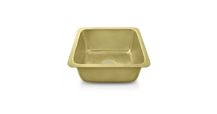 Thompson Traders Rivera Hammered 17″ Drop In or Undermount Single Basin Brass Bar Sink