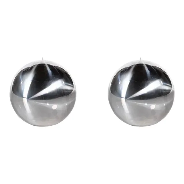 Titanium 4.75″ Silver Ball Candles, Set of 2