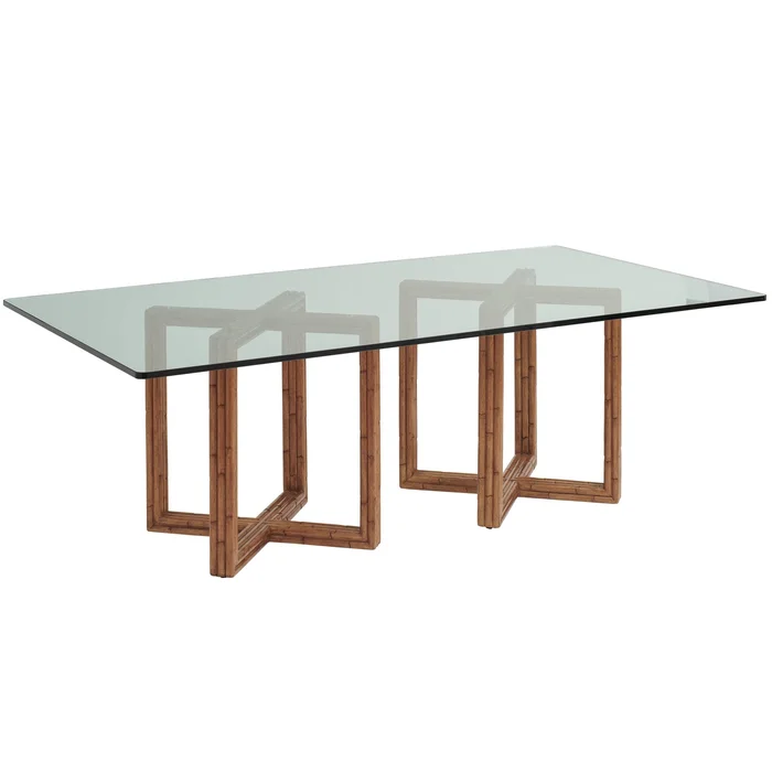 Tommy Bahama Home Palm Desert Sheridan Glass Top Rectangular Dining Table
