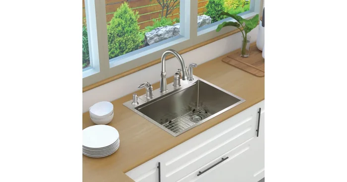 Transolid 27″ Drop In Single Basin Stainless Steel Kitchen Sink with Basin Rack, Basket Strainer, Colander and Cutting Board