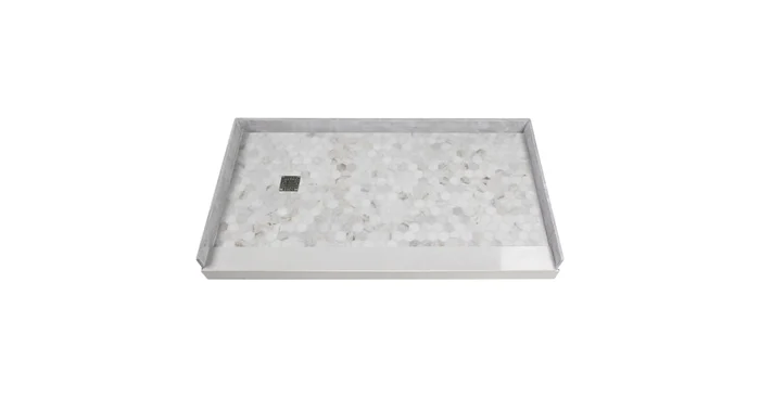 Transolid Pre-Tiled 60″ x 32-1/4″ Rectangular Shower Base with Single Threshold and Left Drain