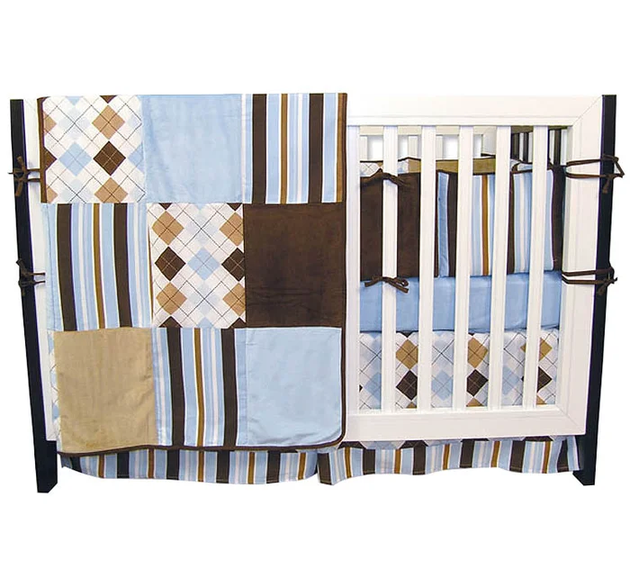 Trend Lab Prep School Blue 4 Piece Baby Crib Bedding Set in