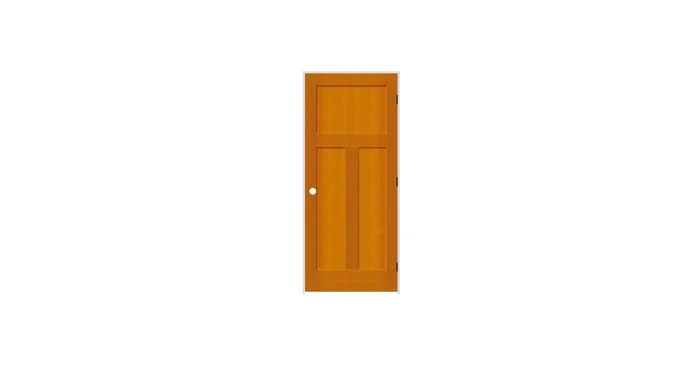 Trimlite 18″ by 80″ 1+2-Panel Shaker Left Handed Interior Prehung Passage Door with Black Hinges and 6-9/16″ Door Jamb