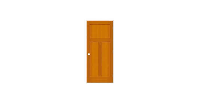 Trimlite 18″ by 80″ 1+2-Panel Shaker Left Handed Interior Prehung Passage Door with Satin Nickel Hinges and 7-1/4″ Door Jamb