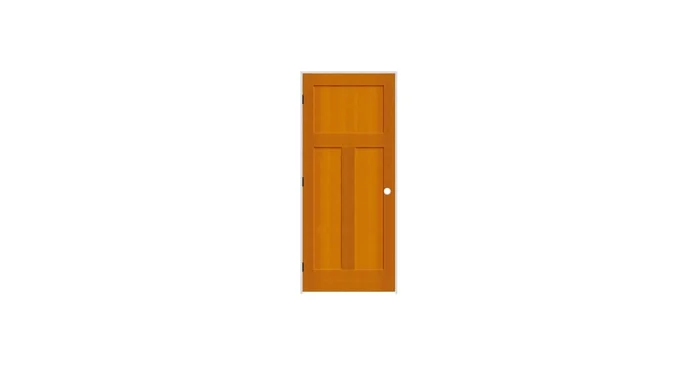 Trimlite 18″ by 80″ 1+2-Panel Shaker Right Handed Interior Prehung Passage Door with Black Hinges and 7-1/4″ Door Jamb