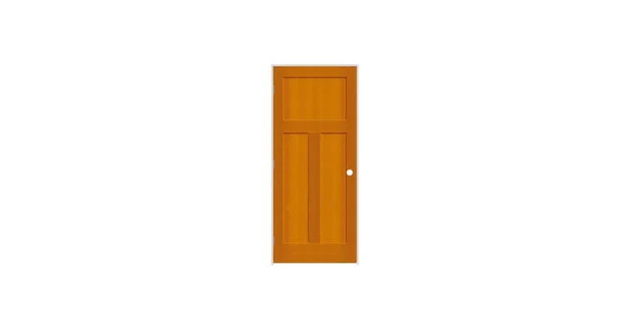 Trimlite 18″ by 80″ 1+2-Panel Shaker Right Handed Interior Prehung Passage Door with Satin Nickel Hinges and 7-1/4″ Door Jamb