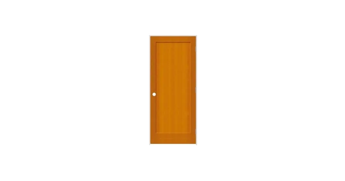 Trimlite 18″ by 80″ 1-Panel Shaker Left Handed Interior Prehung Passage Door with Brushed Chrome Hinges and 7-1/4″ Door Jamb