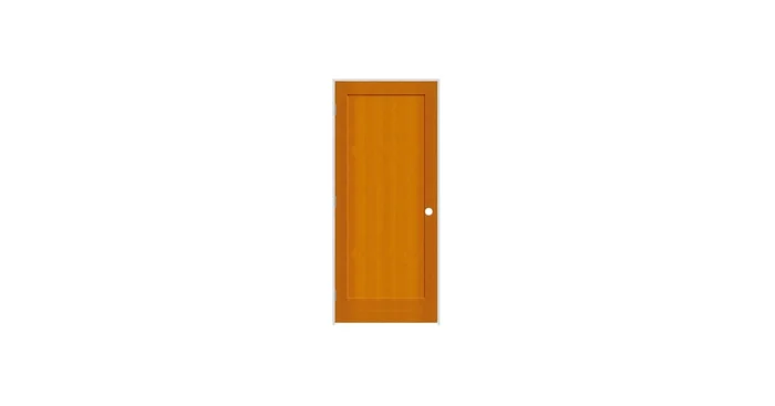 Trimlite 18″ by 80″ 1-Panel Shaker Right Handed Interior Prehung Passage Door with Brushed Chrome Hinges and 6-9/16″ Door Jamb