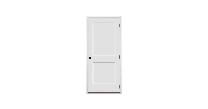 Trimlite 32″ by 80″ 2-Panel Shaker Left Handed Interior Prehung Fire Rated Passage Door with Black Hinges and 7 1/4″ Door Jamb – Mill Sill