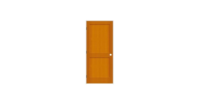 Trimlite 32″ by 80″ 2-Panel Shaker Right Handed Interior Prehung Passage Door with Oil Rubbed Bronze Hinges and 6-9/16″ Door Jamb