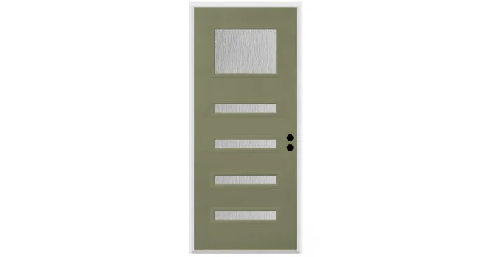 Trimlite Contemporary 38″ by 82″ Water Glass Left Handed Pre-Hung Entry Door with 6-9/16″ Door Jamb, Oil Rubbed Bronze Hinges, and Mill Sill