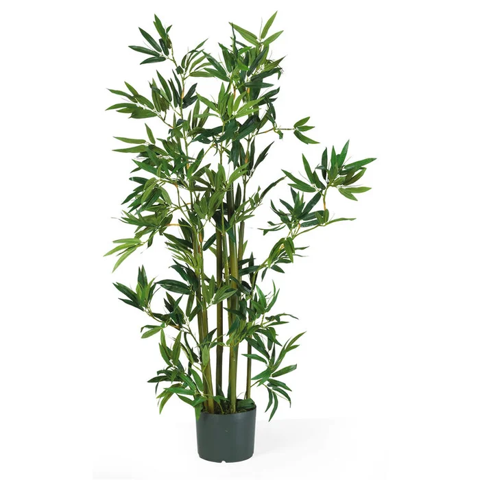 Tropical Bamboo Silk Tree Plant 4ft High Polyester Material – Nearly Natural