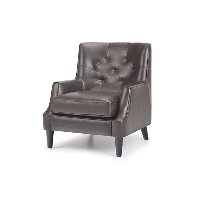 Tufted Club Chair Leather Faux Arm Accent Ottoman Upholstered Furniture – CCT Global Sourcing