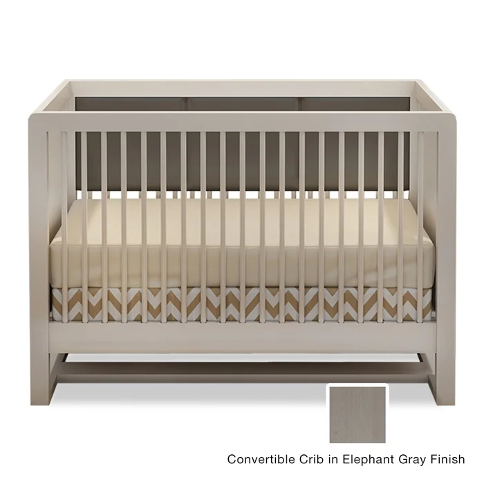 Tulip Soren Crib to Double Convertible Crib in Elephant Gray