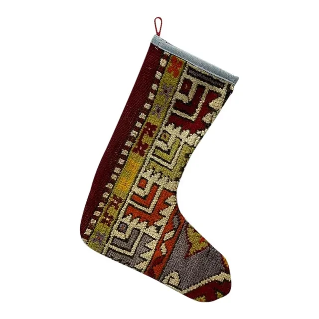 Turkish Kilim Rug Christmas Stocking
