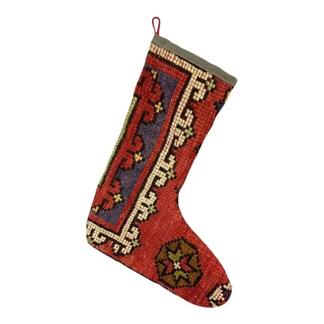 Turkish Kilim Rug Christmas Stocking