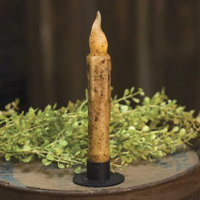 Twisted Flame Timer Taper Burnt Ivory 6″