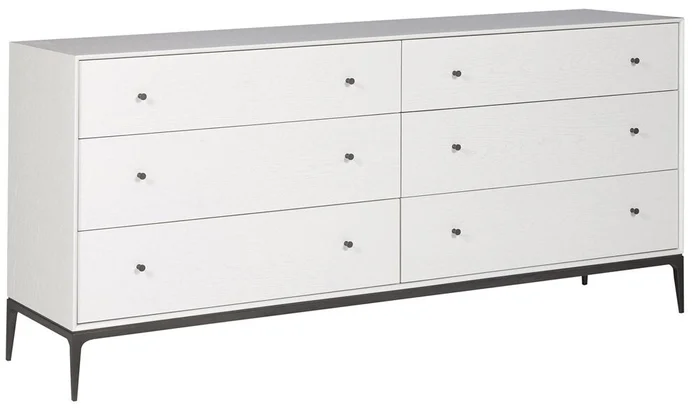 Vanguard Furniture – Essence Dresser – Pure White with Bronze – 7035D-PE