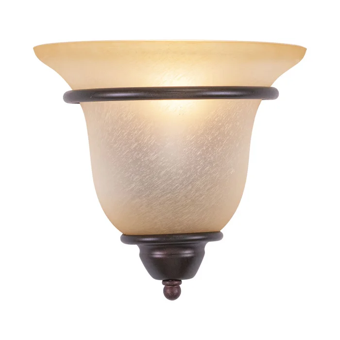 Vaxcel Monrovia 1 Light Bronze Flush Wall Sconce Cognac Glass