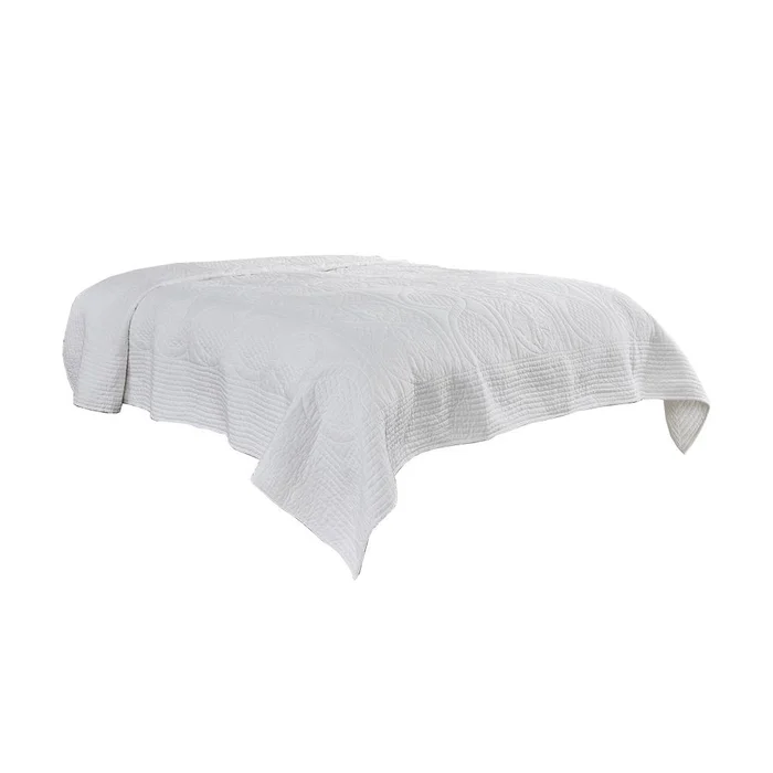 Villa by Classic Home – Anessa Linen Blend Queen Quilt – White – V230075