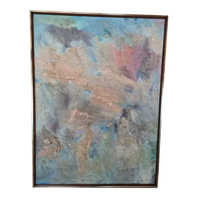 Vintage 50s Mid Century Abstract Painting Signed