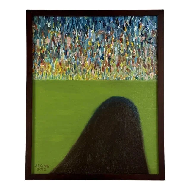 Vintage Abstract Landscape With Shadow, Signed (Acrylic on Canvas)