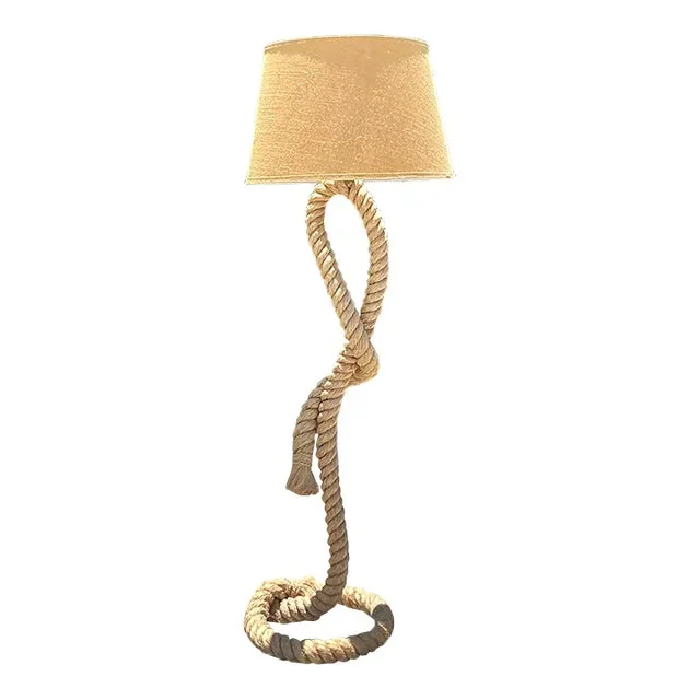 Vintage Boho Twisted Rope Floor Lamp