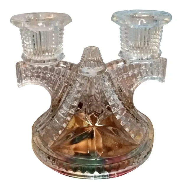 Vintage Federal Glass Wigwam Candleholder
