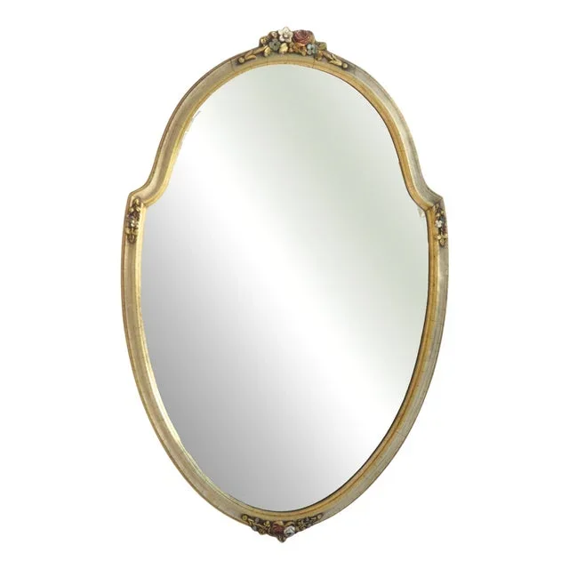 Vintage French Barbola Mirror, 1940s