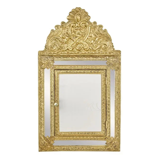 Vintage Hall Mirror in Brass, 1950