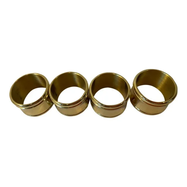 Vintage Heavy Brass Napkin Rings – Set of 4