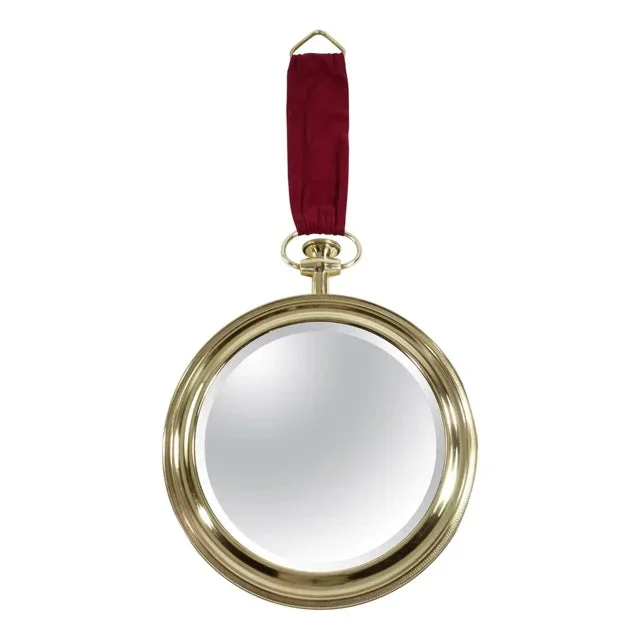 Vintage Italian Brass Wall Mirror, 1950