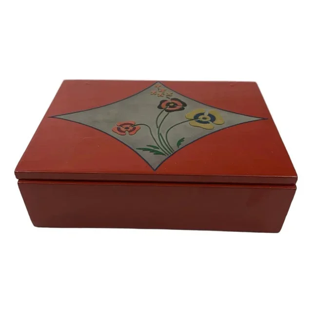 Vintage Japanese Red Lacquer Box