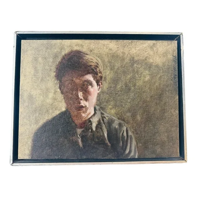 Vintage Portrait Painting, Framed
