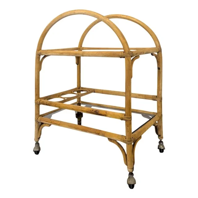 Vintage Rattan Serving Trolley