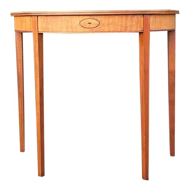 Vintage Regency Inlay Scallop Demilune Table