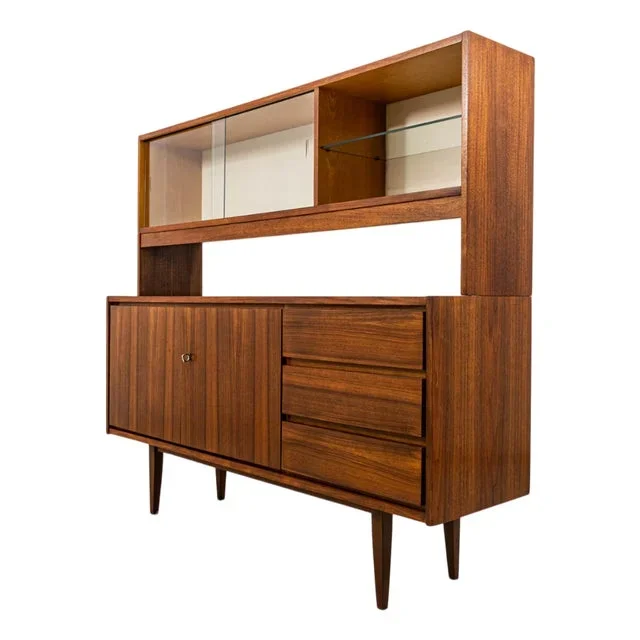 Vintage Sideboard with Display Unit from Swarzędzkie Fabryki Mebli, 1970s