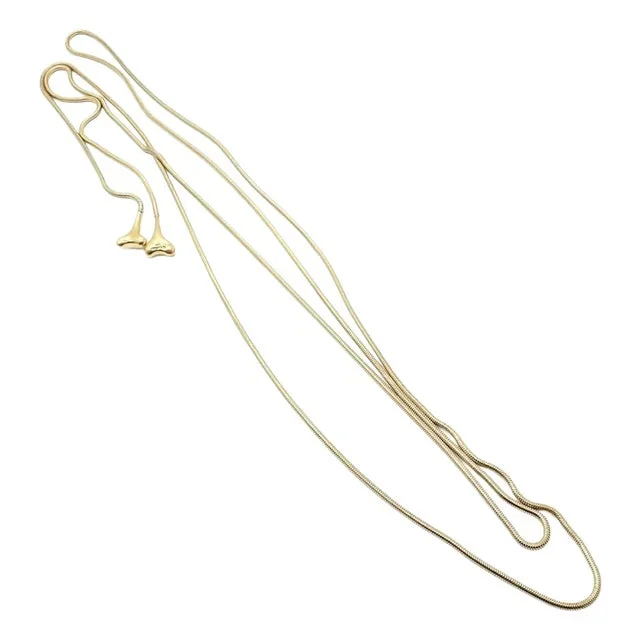 Vintage Tiffany & Co. Yellow Gold Extra Long Ginkgo Necklace