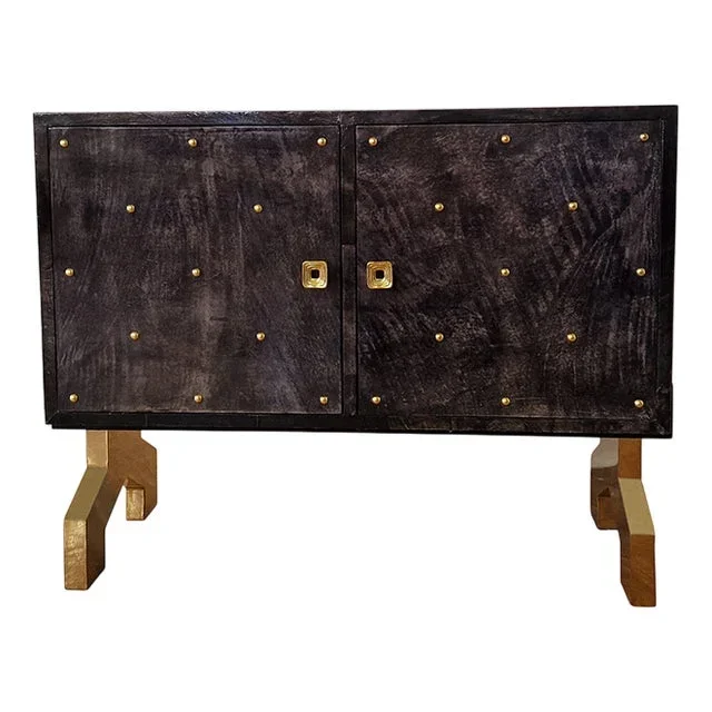 Vintage Two-Door Parchment Sideboard, 1980s
